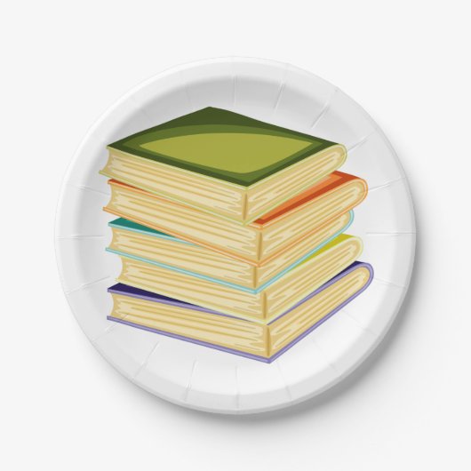 Assiettes En Carton Pile de livres Lover Art et lecture (Devant)
