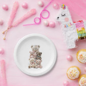 Assiettes En Carton Pile d'ours en peluche mignonne Pastel (Fête)