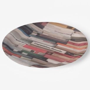 Assiettes En Carton Pile du nom de coutume de félicitations de livres