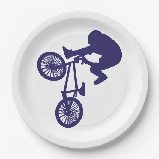 Assiettes En Carton Pilote cycliste BMX (Devant)