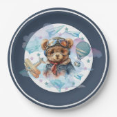 Assiettes En Carton Pilote Teddy Bear Baby shower d'anniversaire (Devant)