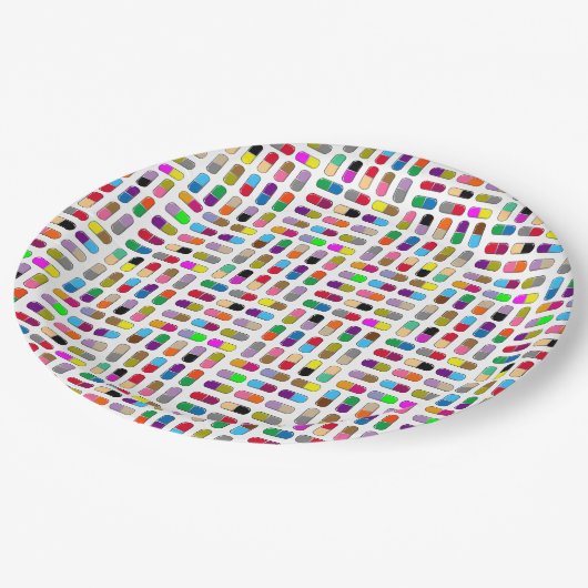 Assiettes En Carton Pilules colorées (Angle)