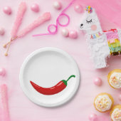 Assiettes En Carton Piments piment chaud rouge (Fête)