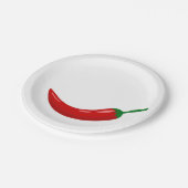 Assiettes En Carton Piments piment chaud rouge (Angle)