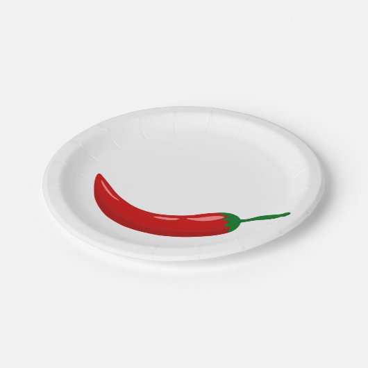 Assiettes En Carton Piments piment chaud rouge (Angle)