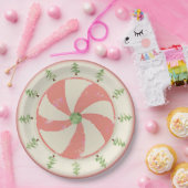 Assiettes En Carton Pin et menthe poivrée (Fête)