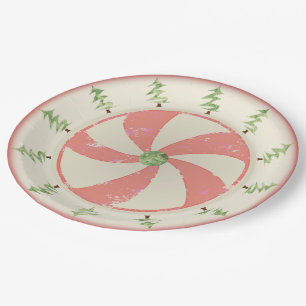 Assiettes En Carton Pin et menthe poivrée