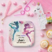 Assiettes En Carton Pin moderne mignon Jump fille gymnastique 10e anni (Fête)