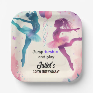 Assiettes En Carton Pin moderne mignon Jump fille gymnastique 10e anni