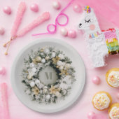 Assiettes En Carton Pin neigeux - couronne de Noël (Fête)