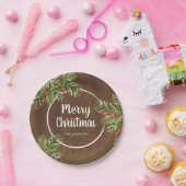 Assiettes En Carton Pin rustique et Berry Aquarelle Noël (Fête)