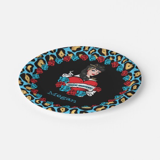 Assiettes En Carton Pin-up, Rock-A-Billy (Angle)