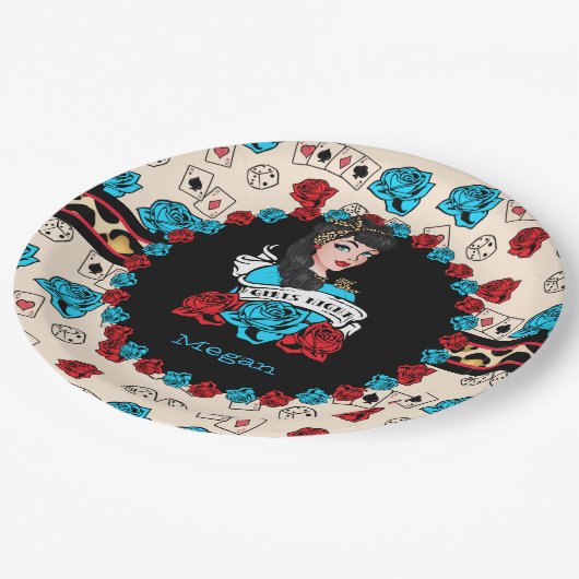 Assiettes En Carton Pin-up, Rock-A-Billy (Angle)