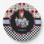 Assiettes En Carton Pin-up, Rock-A-Billy (Devant)