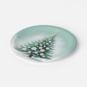 Assiettes En Carton Pin vert nu | Orange vert argenté (Angle)