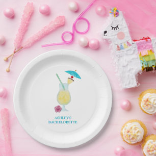 Assiettes En Carton Piña Colada Mariage Tropical Shower de Mariée 