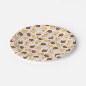 Assiettes En Carton Pina Colada Pineappy Chiens de noix de coco Motif (Angle)