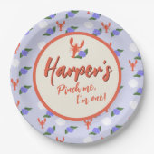 Assiettes En Carton "Pince-moi ! I'm One" Homard côtier Anniversaire (Devant)