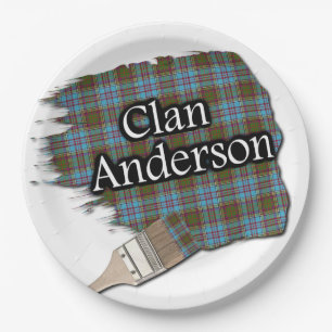 Assiettes En Carton Pinceau écossais de tartan d'Anderson de clan