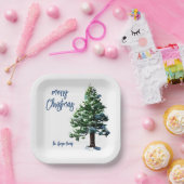 Assiettes En Carton Pine Arbre avec Aquarelle de neige Peinture Noël (Fête)