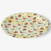 Assiettes En Carton Pine Cones et Motif de Noël Holly (Angle)