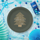 Assiettes En Carton Pine Green Gold Glitzy Parties scintillant Arbre d (Fête)