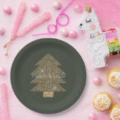 Assiettes En Carton Pine Green Gold Glitzy Parties scintillant Arbre d (Fête)