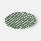 Assiettes En Carton Pine Needle Lane - Pine Green Gingham Pattern (Angle)