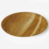 Assiettes En Carton Pine Wood II Faux Texture en bois (Angle)