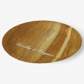 Assiettes En Carton Pine Wood II Faux Texture en bois (Angle)