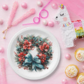 Assiettes En Carton Pine Wreath avec Holly Christmas (Fête)
