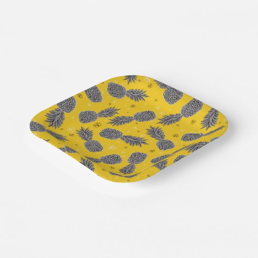 Assiettes En Carton Pineapples (Angulaire)