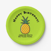 Assiettes En Carton Pineappy Personnalisé Tropical Papier Plaques Part (Devant)