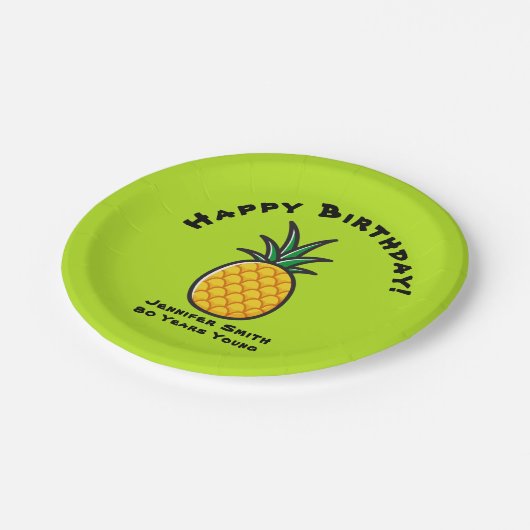 Assiettes En Carton Pineappy Personnalisé Tropical Papier Plaques Part (Angle)