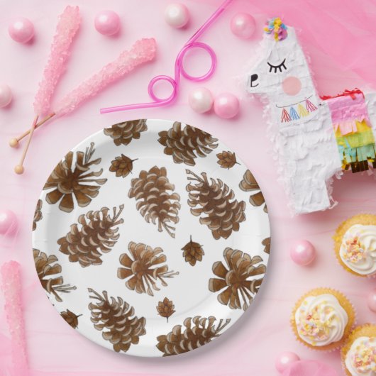 Assiettes En Carton Pinécone rustique (Fête)