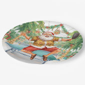 Assiettes En Carton Ping pong Christmas with Santa Claus (Angle)