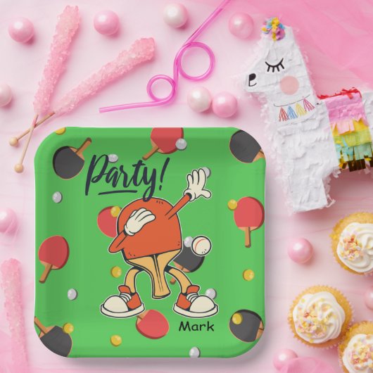 Assiettes En Carton Ping Pong dabing Table Tennis party drôle (Fête)