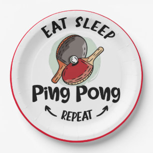 Assiettes En Carton Ping pong Table Tennis Anniversaire manger dormir