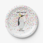 Assiettes En Carton Pingouin - Animaux à la fête d'anniversaire (Devant)