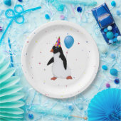 Assiettes En Carton Pingouin Avec Ballons Bleus Plaques Papier Anniver (Fête)
