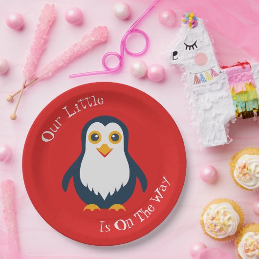 Assiettes En Carton Pingouin bébé (Fête)