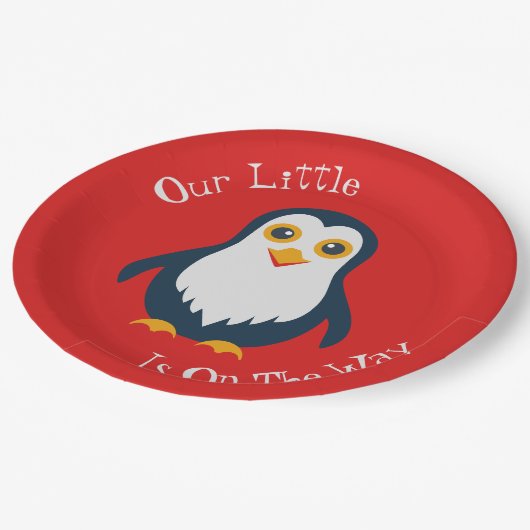 Assiettes En Carton Pingouin bébé (Angle)