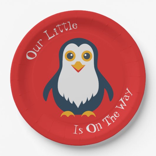 Assiettes En Carton Pingouin bébé (Devant)