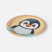 Assiettes En Carton Pingouin bleu mignon Visage zoo glace Anniversaire (Angle)