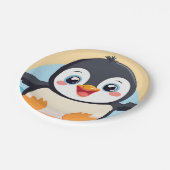 Assiettes En Carton Pingouin bleu mignon Visage zoo glace Anniversaire (Angle)