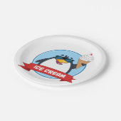Assiettes En Carton Pingouin cool tenant de la crème glacée (Angle)