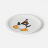Assiettes En Carton Pingouin de joyeux anniversaire (Angle)