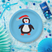 Assiettes En Carton Pingouin d'hiver classique (Fête)