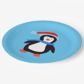 Assiettes En Carton Pingouin d'hiver classique (Angle)