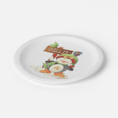 Assiettes En Carton Pingouin d'hiver et oiseau Chillin Noël (Angle)